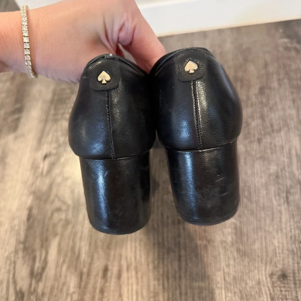 Kate Spade Loafers‎ Women's 8.5 M Loafer Heels Black Leather